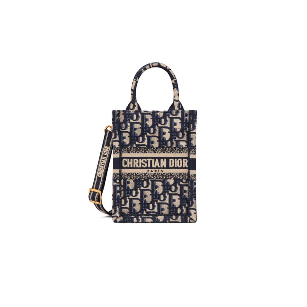 mini D*or book tote phone bag