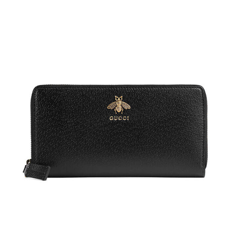 G*u*i animalier leather zip around wallet