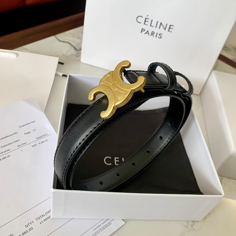 MEDIUM TRIOMPHE BELT IN TAURILLON LEATHER