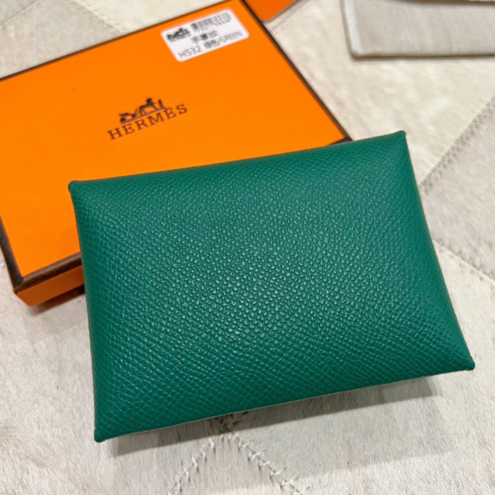 H**mes calvi duo compact card holder