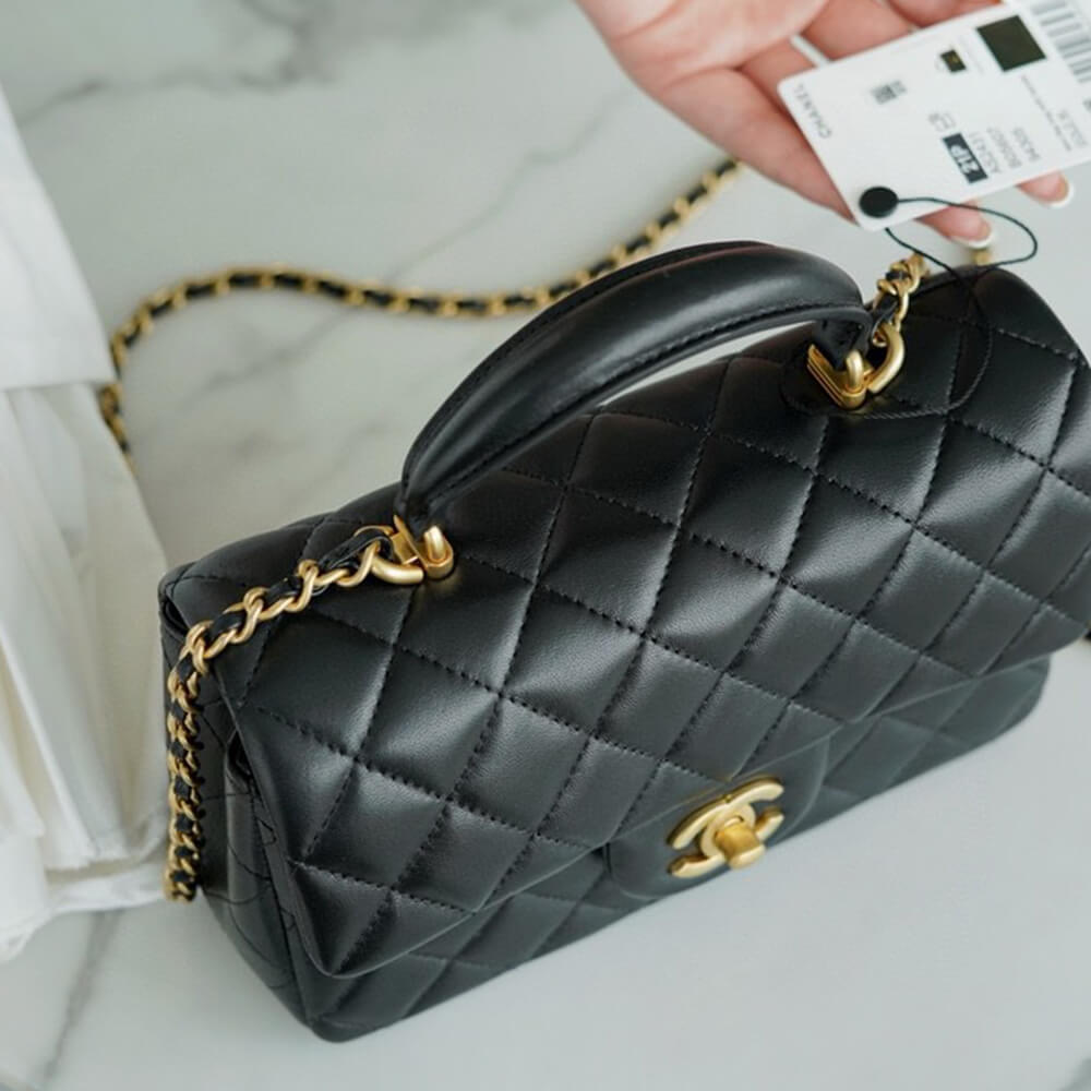 Ch*el mini flap with top handle(high-end grade)