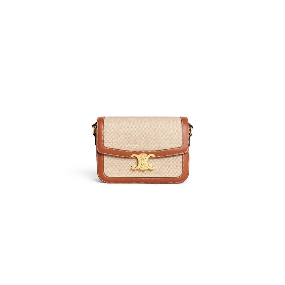 Ce**e classique triomphe bag in triomphe canvas and calfskin