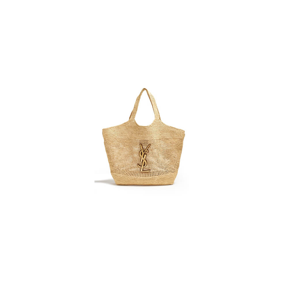 YSL ICARE SHOPPING BAG IN RAFFIA(HIGH-END GRADE)