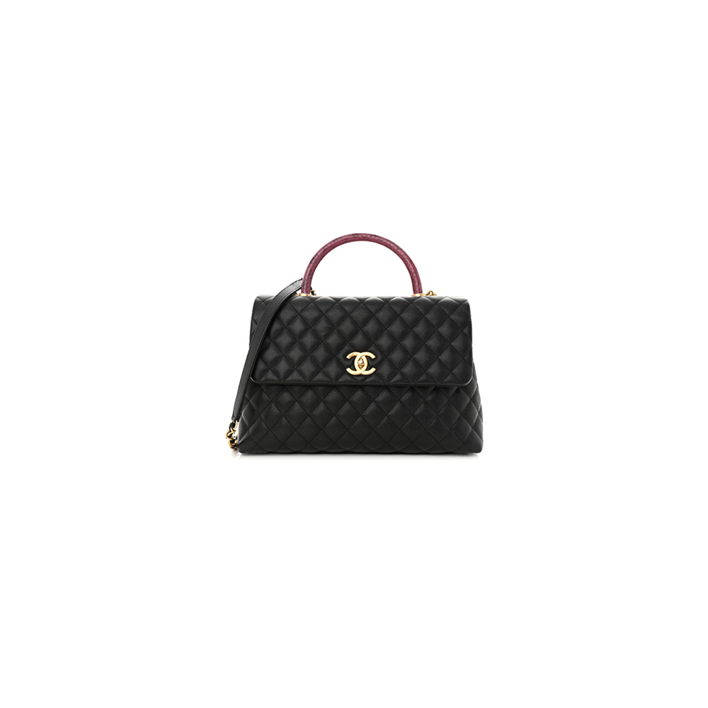 Ch*el large flap bag with top handle(high-end grade)