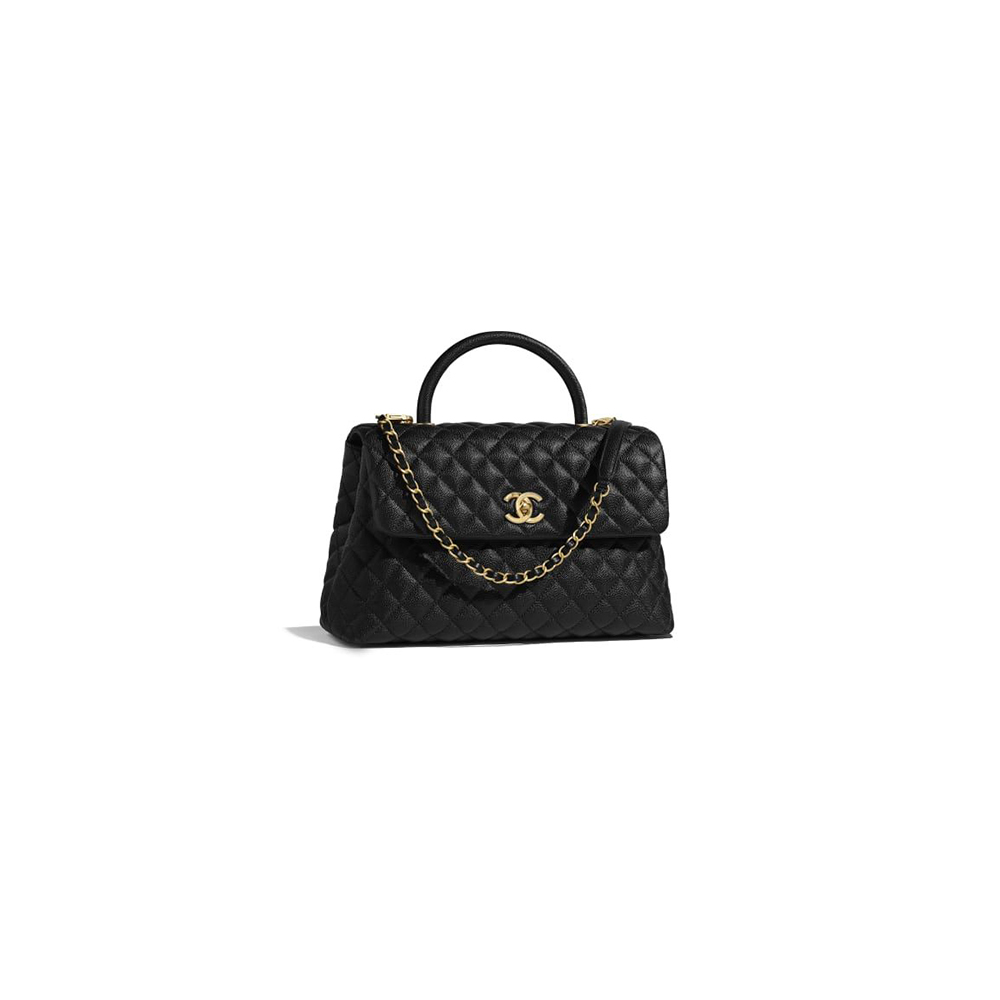 Ch*el large flap bag with top handle(high-end grade)