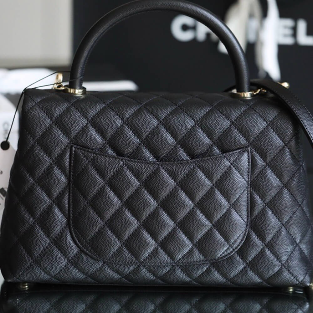 Ch*el large flap bag with top handle(high-end grade)