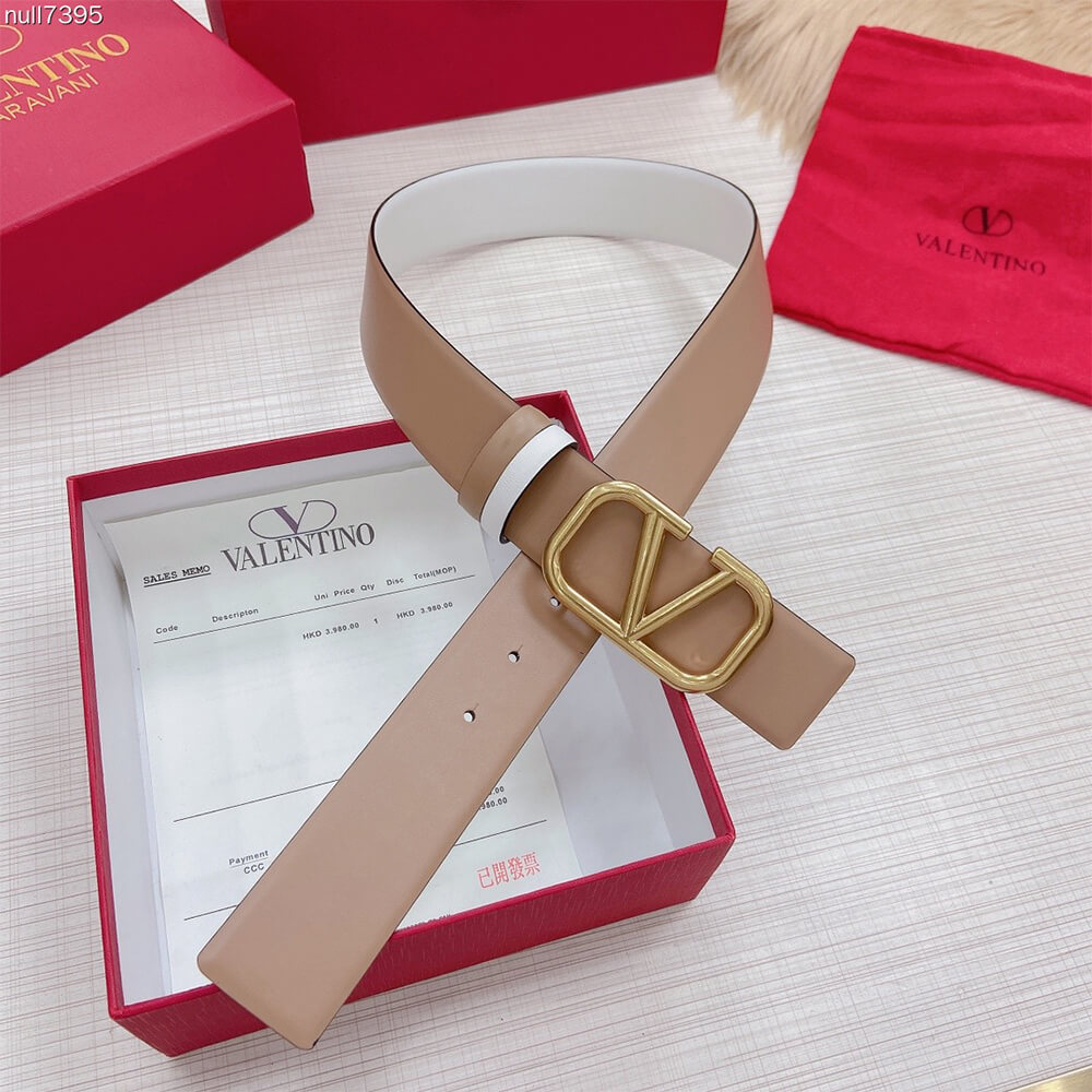 VALENTINO REVERSIBLE VLOGO SIGNATURE BELT IN GLOSSY CALFSKIN 40 MM