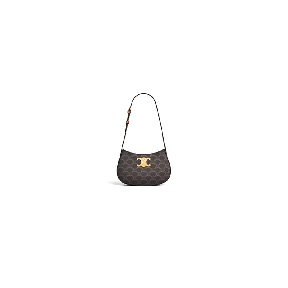 Ce**e medium tilly bag in triomphe canvas and calfskin