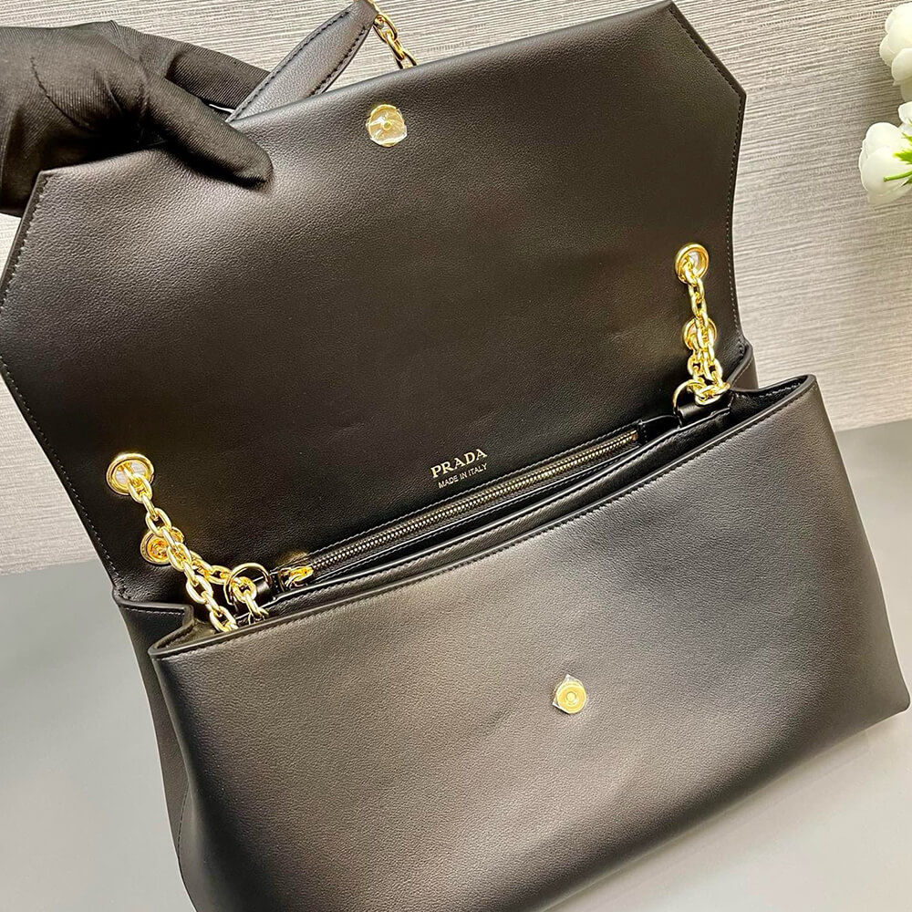 Pra*a medium leather shoulder bag (high-end grade)