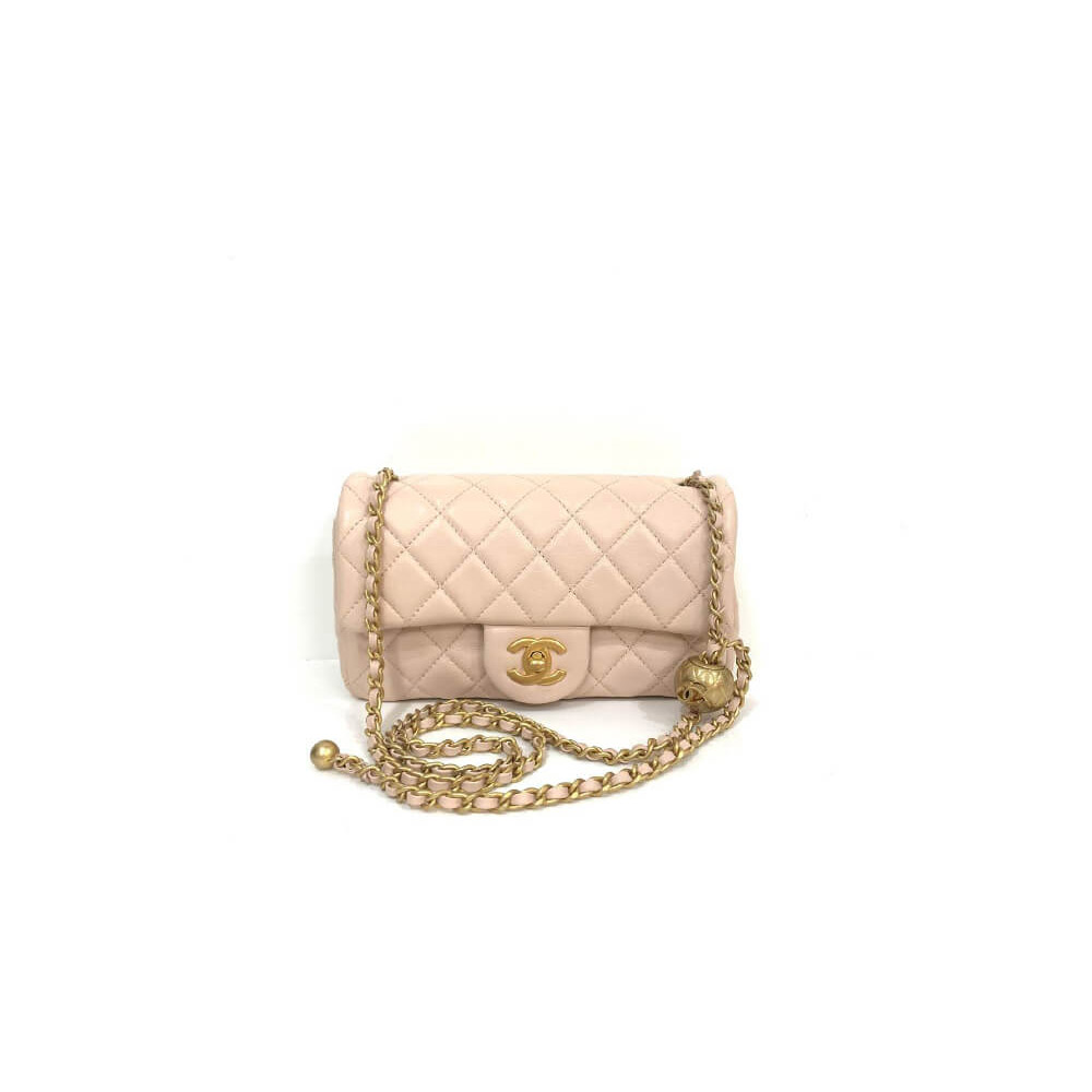 Ch*el pearl crush mini rectangular flap