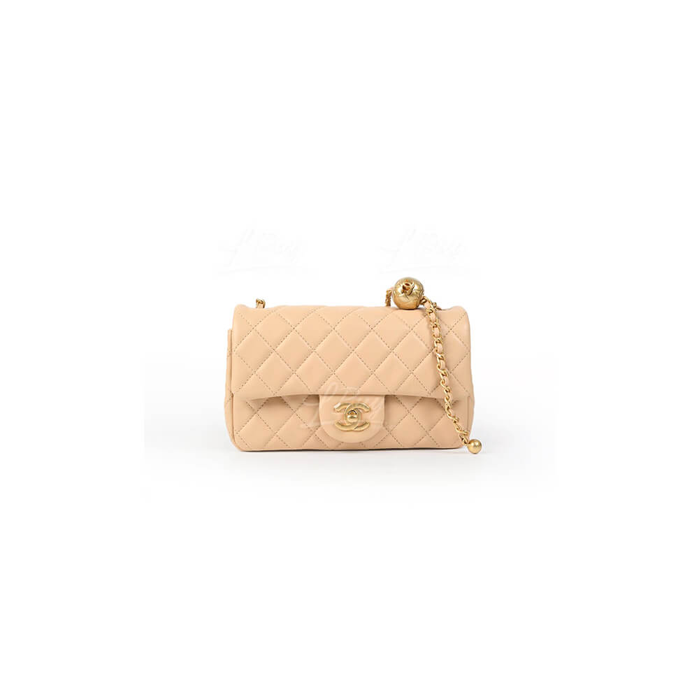 Ch*el pearl crush mini rectangular flap