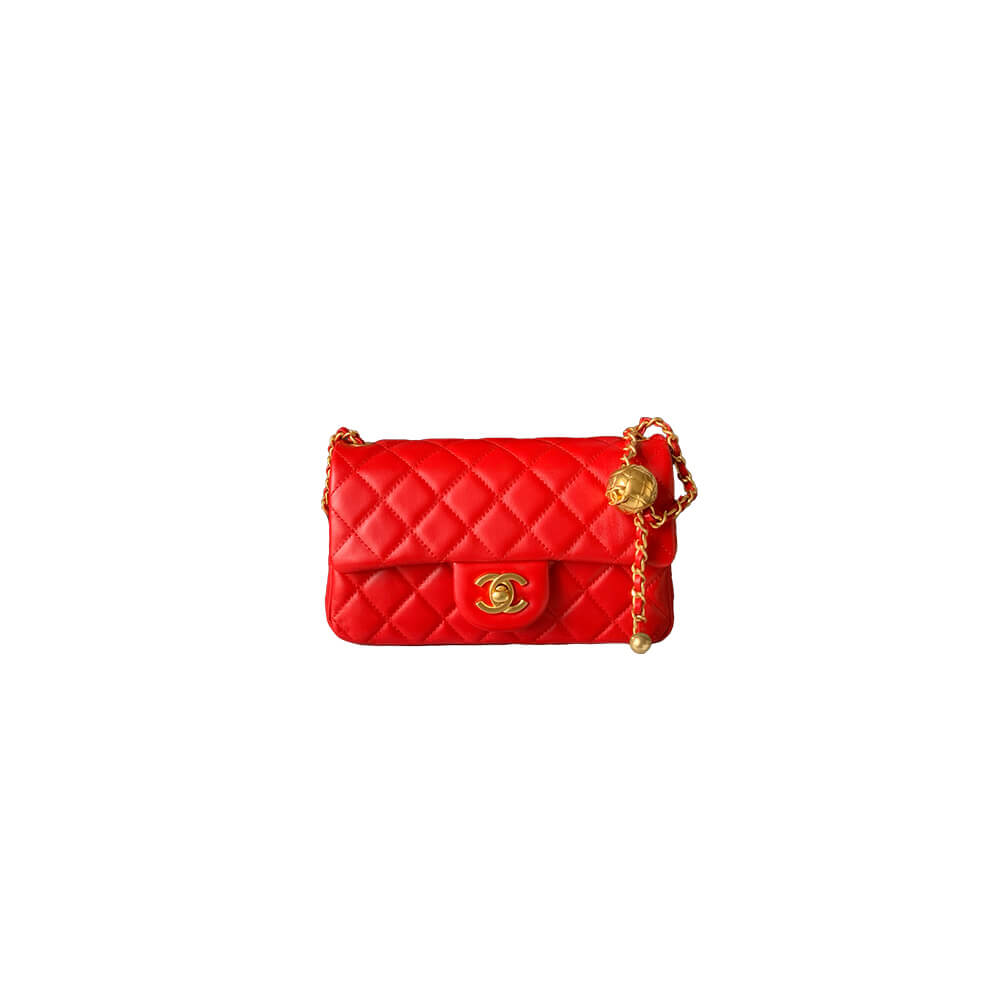 Ch*el pearl crush mini rectangular flap