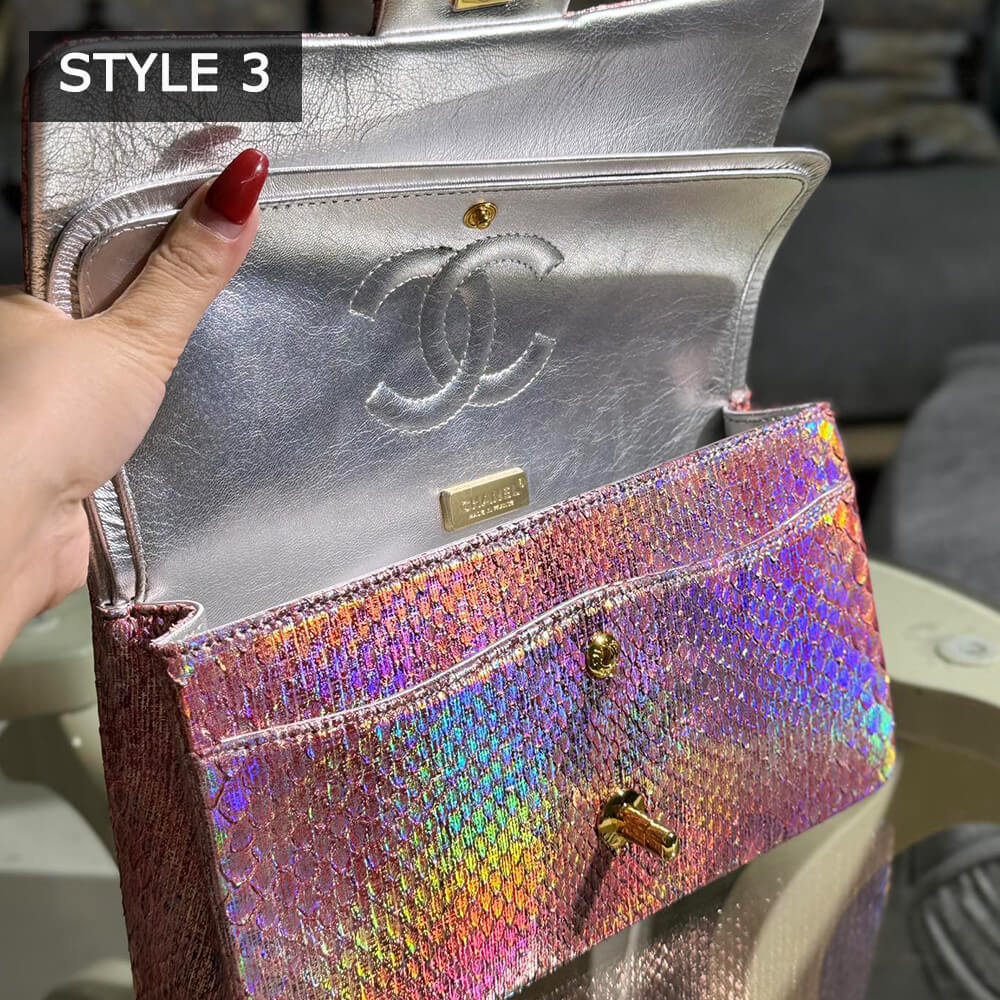Ch*el classic flap medium in python(high-end grade)