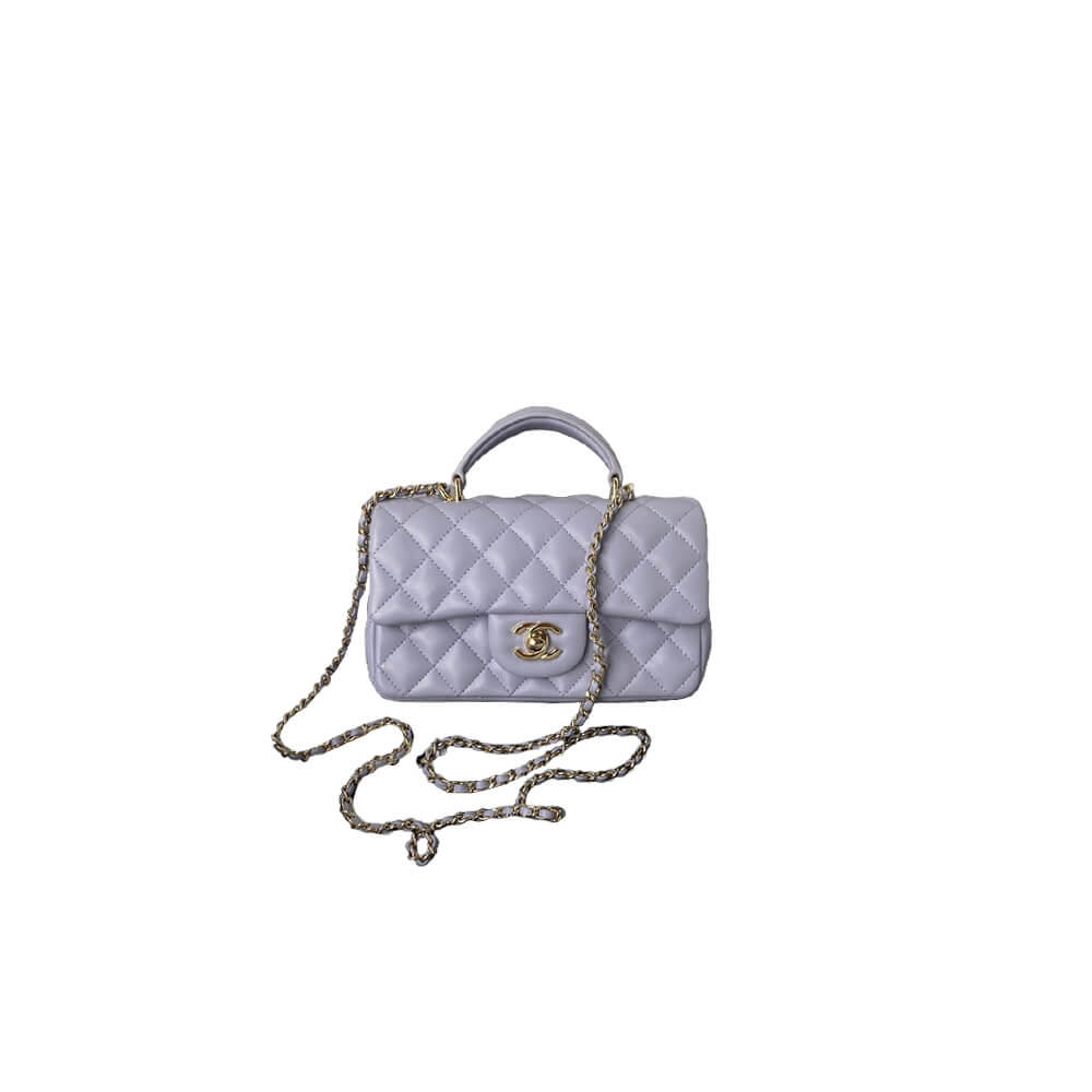 Ch*el mini classic handbag with top handle