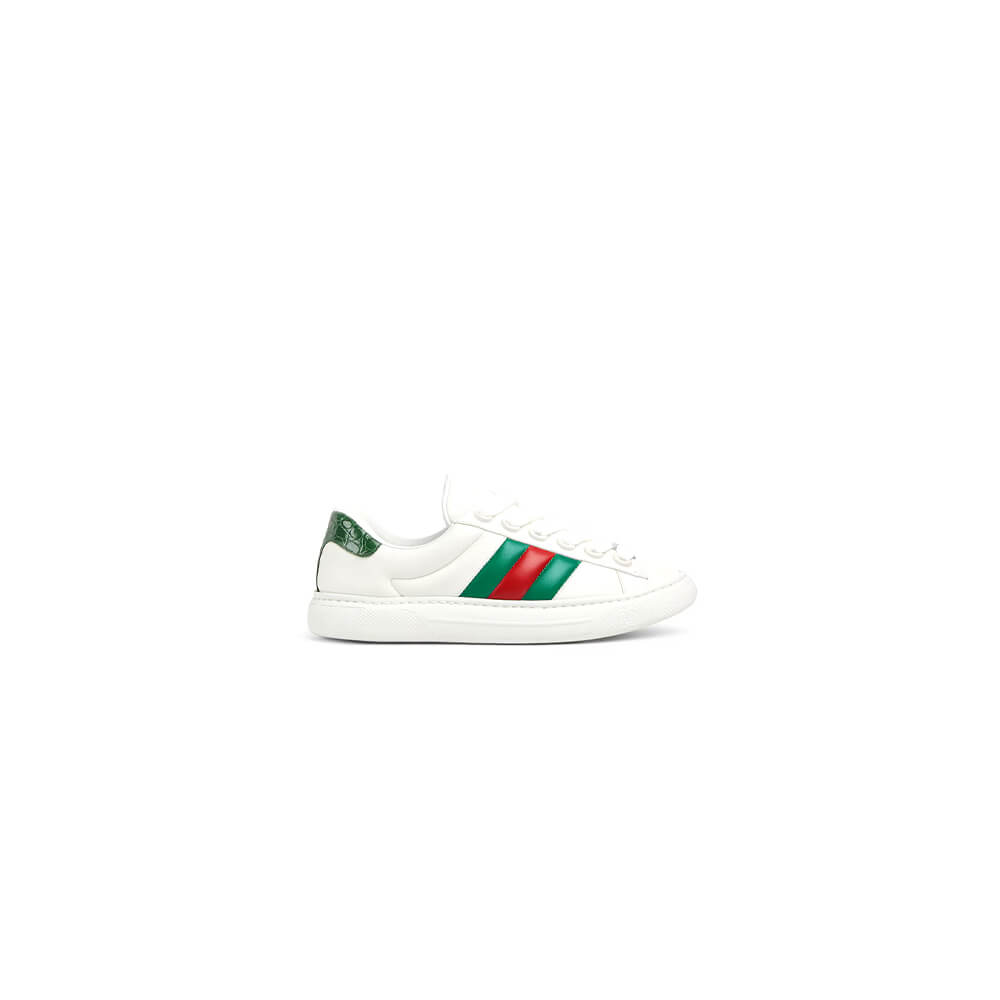 G*u*i ace web stripe leather sneakers