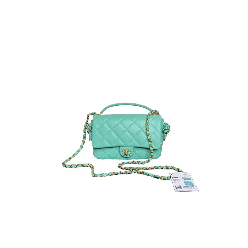Ch*el flap bag with top handle(high-end grade)