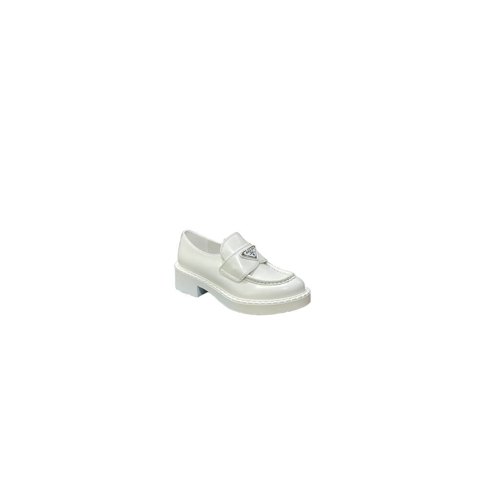 Pra*a chocolate brushed leather loafers
