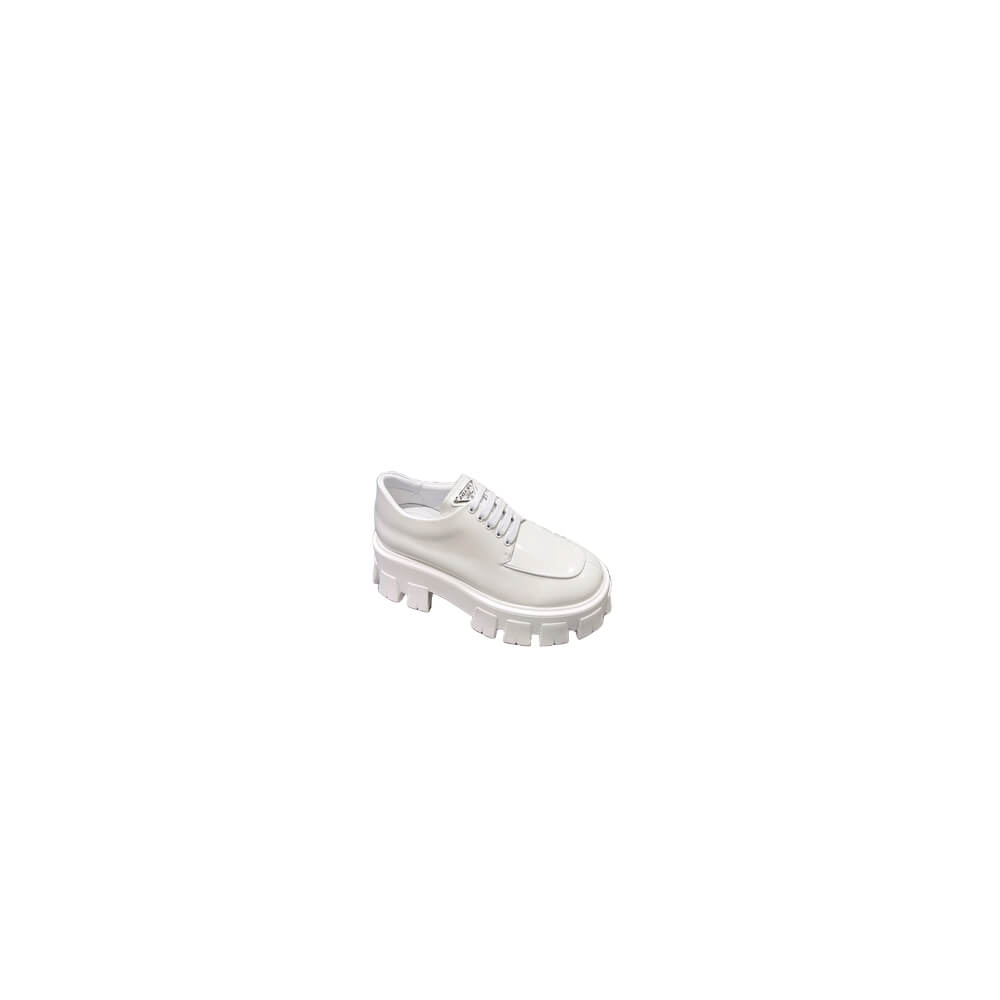 Pra*a monolith brushed leather lace-up shoes