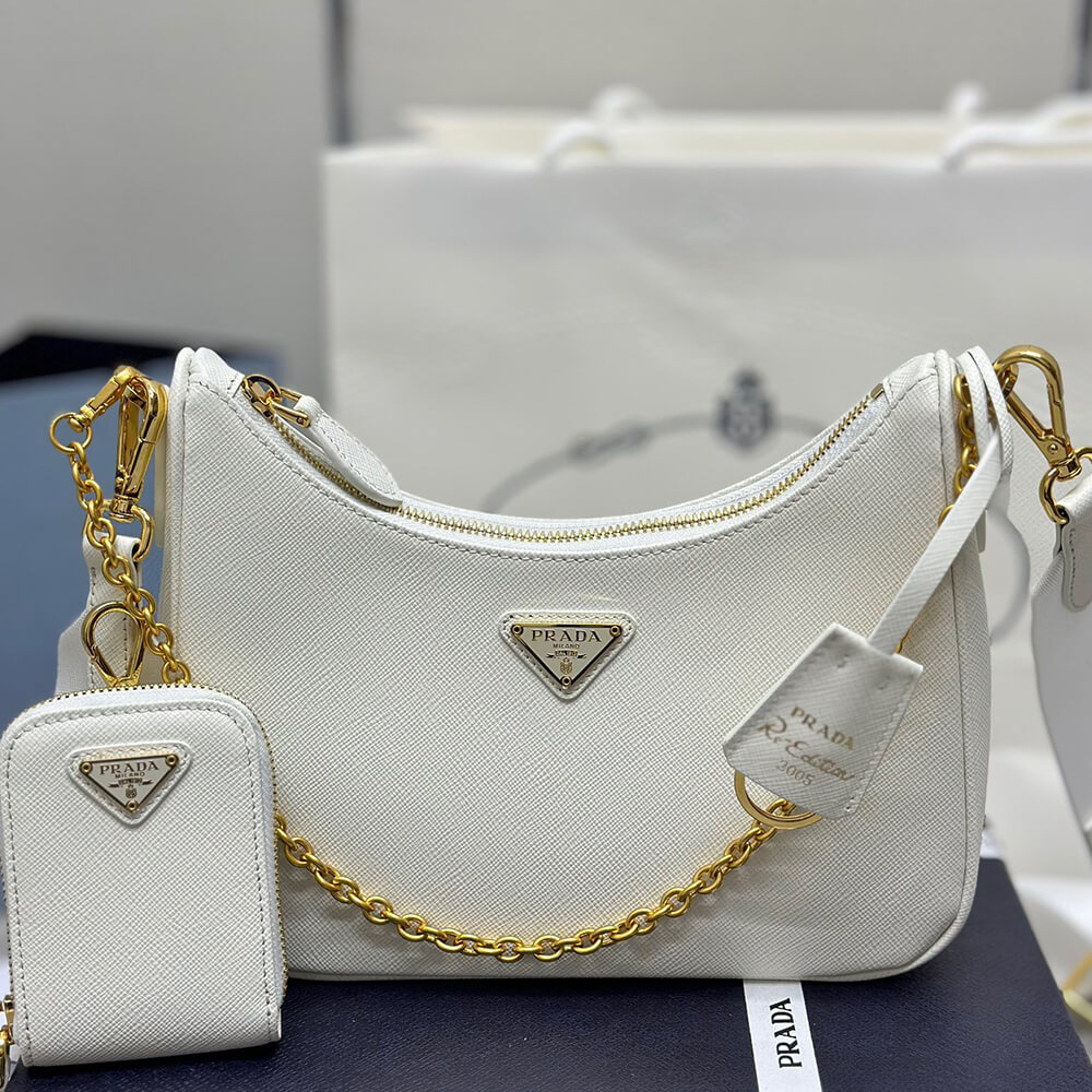 Pra*a re-edition 2005 saffiano leather bag(high-end grade)