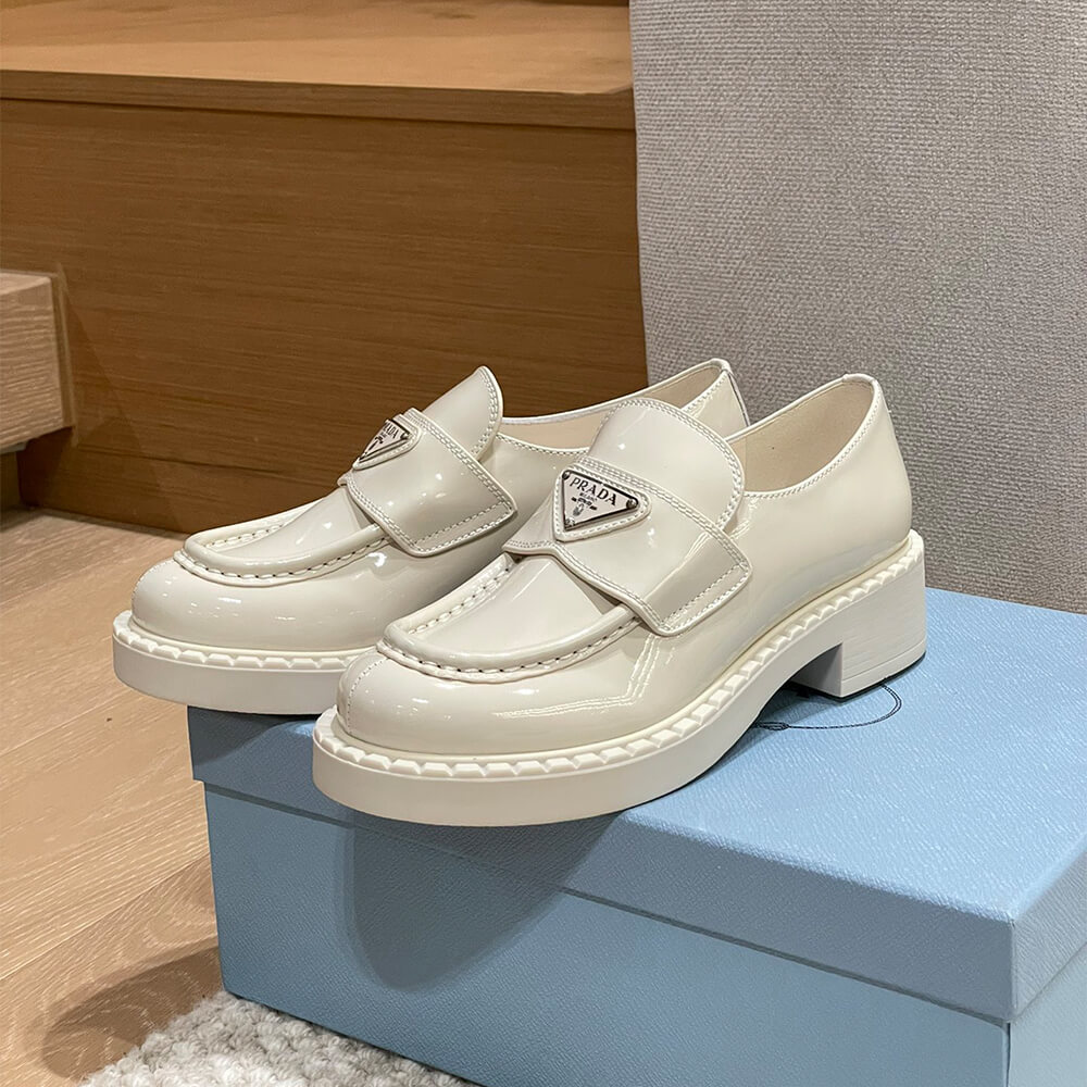 Pra*a chocolate brushed leather loafers